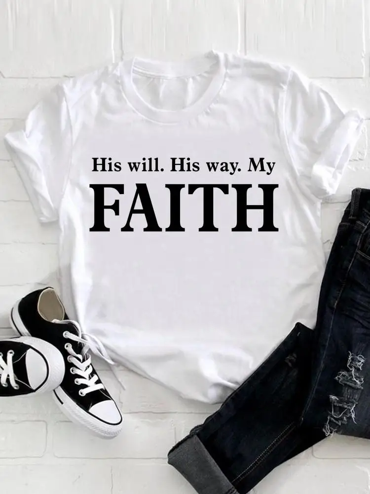 Female Top Short Sleeve Fashion Tee Clothes Casual Summer Faith Letter 90s Cute Women Clothing Print Tshirt Graphic T-shirt
Female Top Short Sleeve Fashion Tee Clothes Casual Summer Faith Letter 90s Cute Women Clothing Print Tshirt Graphic T-shirt