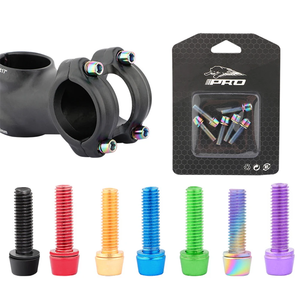 1set Mountain Bike Stem Bolt Stainless Steel 7 Colors Hexagon Cone Head Handlebar Stand Screw With Washer Bicycle Accessories
1set Mountain Bike Stem Bolt Stainless Steel 7 Colors Hexagon Cone Head Handlebar Stand Screw With Washer Bicycle Accessories