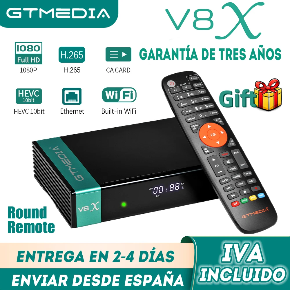 Full HD Gtmedia V8X satellite receiver with mars built in wifi gtmedia v8 nova v9 prime 1080p gtmedia v7 s2x send from Spain
Full HD Gtmedia V8X satellite receiver with mars built in wifi gtmedia v8 nova v9 prime 1080p gtmedia v7 s2x send from Spain