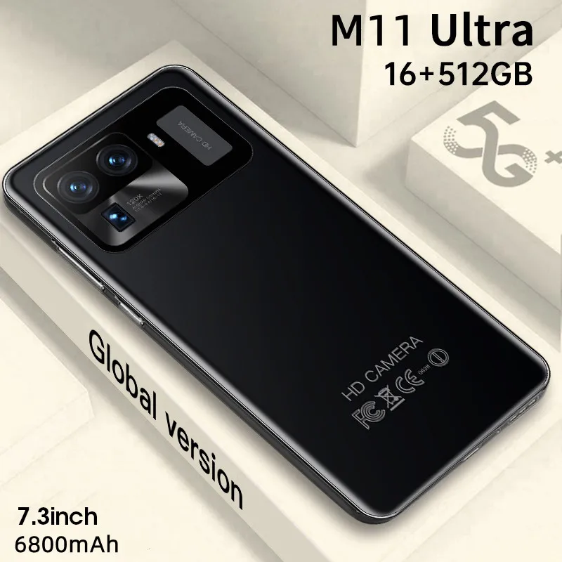 Global Version Smartphone M11 Ultra Celulares 7.3 inch Mobile Phones 16GB RAM 512GB ROM 24+48MP Camera Unlocked 4G 5G CellPhone
Global Version Smartphone M11 Ultra Celulares 7.3 inch Mobile Phones 16GB RAM 512GB ROM 24+48MP Camera Unlocked 4G 5G CellPhone
