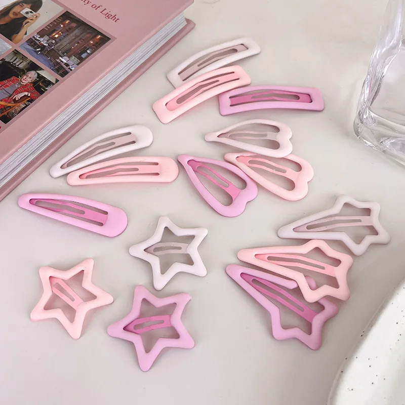 

3Pcs/Set Pink Gradient Star Children's HairClips Broken Hair Bangs Clip Hairpins for Womens Girls Sweet Cute Barrettes Headdress