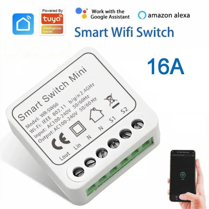 Tuya Wifi Smart Switch Mini 16A On-off Device Control Lamp Electrical On-off And Traditional Switch Dual Control Alexa Google
Tuya Wifi Smart Switch Mini 16A On-off Device Control Lamp Electrical On-off And Traditional Switch Dual Control Alexa Google