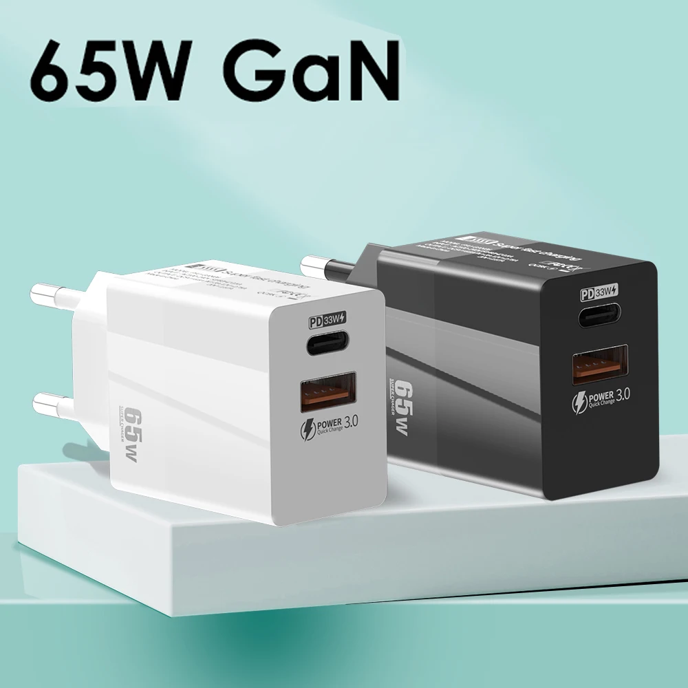 65 W USB C Charger USB-C Power Supply 2 Ports Charger with QC 3.0 PD 3.0 GaN Fast Adapter for MacBook Pro Air iPhone 13 12 Pro
65 W USB C Charger USB-C Power Supply 2 Ports Charger with QC 3.0 PD 3.0 GaN Fast Adapter for MacBook Pro Air iPhone 13 12 Pro