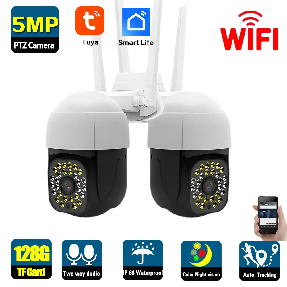 Smart Life 5MP Wifi PTZ IP Camera Auto Tracking Outdoor Tuya Color Night Vision Wireless CCTV Security Surveillance Camera Mini
Smart Life 5MP Wifi PTZ IP Camera Auto Tracking Outdoor Tuya Color Night Vision Wireless CCTV Security Surveillance Camera Mini