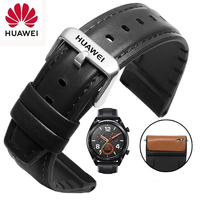 

HUAWEI Original Leather Strap For Huawei Gt2 Watch 3/3 pro Watchband for Huawei Gt3 Gt 2 Pro Magic2 Watch Accessories