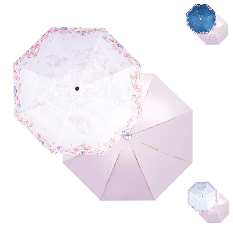 

Mini Pocket Umbrella Sea Of Flowers Parasol Folding Rainy Female Parasol Sunshade Women Umbrellas