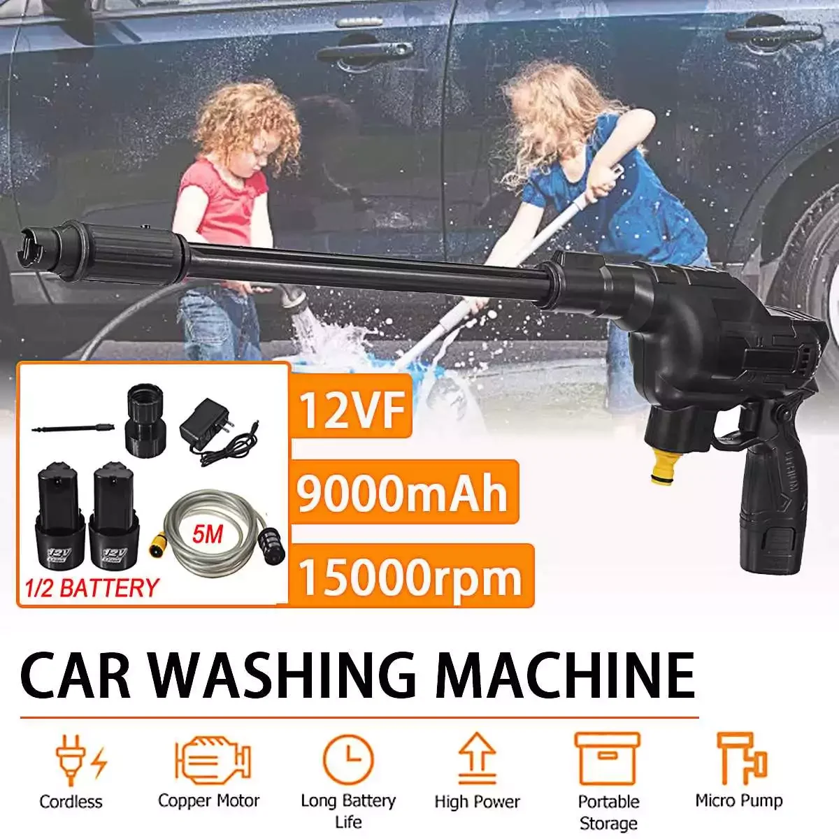 NEW2023 9000mAh 15000rpm 50BAR Wireless Car Washer High Pressure Car Wash Water Gun Portable High Pressure Washer for Makita 18V
NEW2023 9000mAh 15000rpm 50BAR Wireless Car Washer High Pressure Car Wash Water Gun Portable High Pressure Washer for Makita 18V