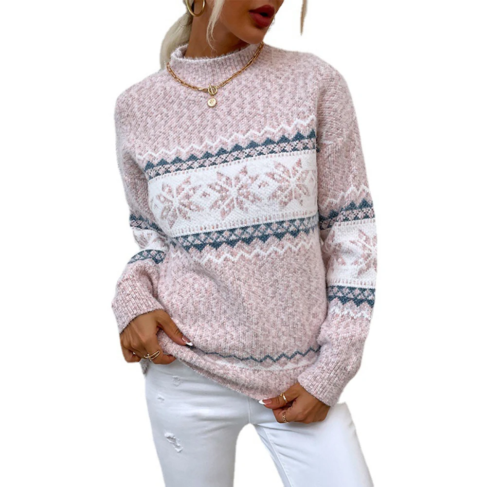 Tops Womens Sweater Pullover Slightly Elastic Snowflake Stand Collar Turtleneck Warm Appointments Casual Jumper
Tops Womens Sweater Pullover Slightly Elastic Snowflake Stand Collar Turtleneck Warm Appointments Casual Jumper