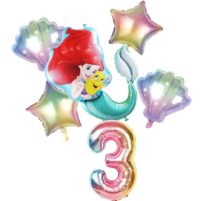 Cute Little Mermaid Princess Ariel Party Foil Balloons Sets 32inch Number Balloon For Wedding Birthday Decoration Shell Globos
Cute Little Mermaid Princess Ariel Party Foil Balloons Sets 32inch Number Balloon For Wedding Birthday Decoration Shell Globos
