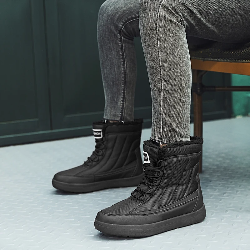 Ankle Boots Men Outdoor Booties Autumn Winter with fur Warm Lace-up Men Shoes New Fashion Plush Winter Boots Mens snow boots
Ankle Boots Men Outdoor Booties Autumn Winter with fur Warm Lace-up Men Shoes New Fashion Plush Winter Boots Mens snow boots