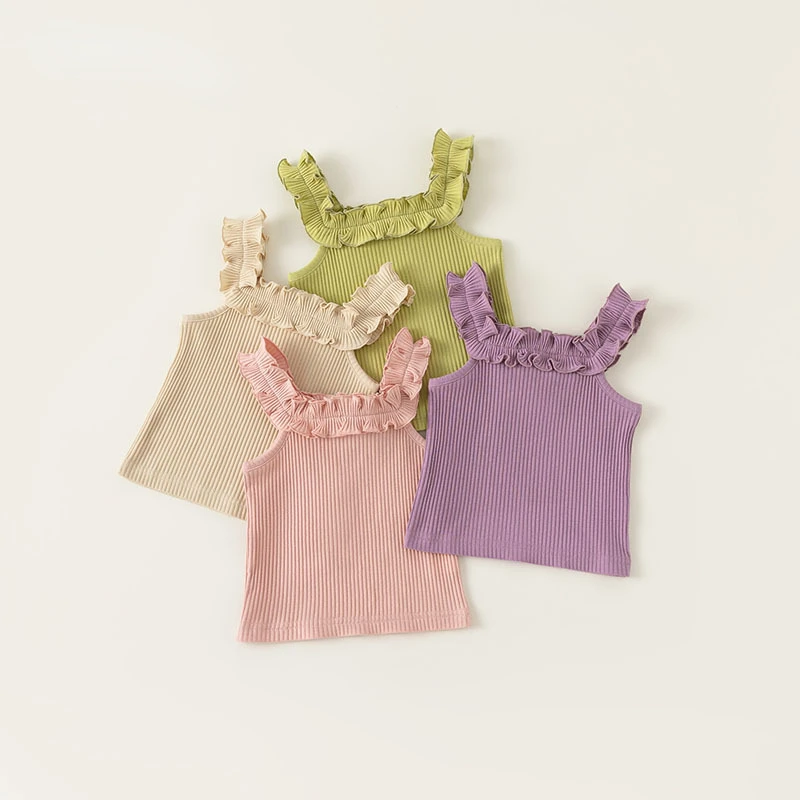 2023 New Sweet Girls T-shirt solid ruffles sleeveless Vest for girl Summer Clothes Baby Girls Kids 7 year Clothing
2023 New Sweet Girls T-shirt solid ruffles sleeveless Vest for girl Summer Clothes Baby Girls Kids 7 year Clothing