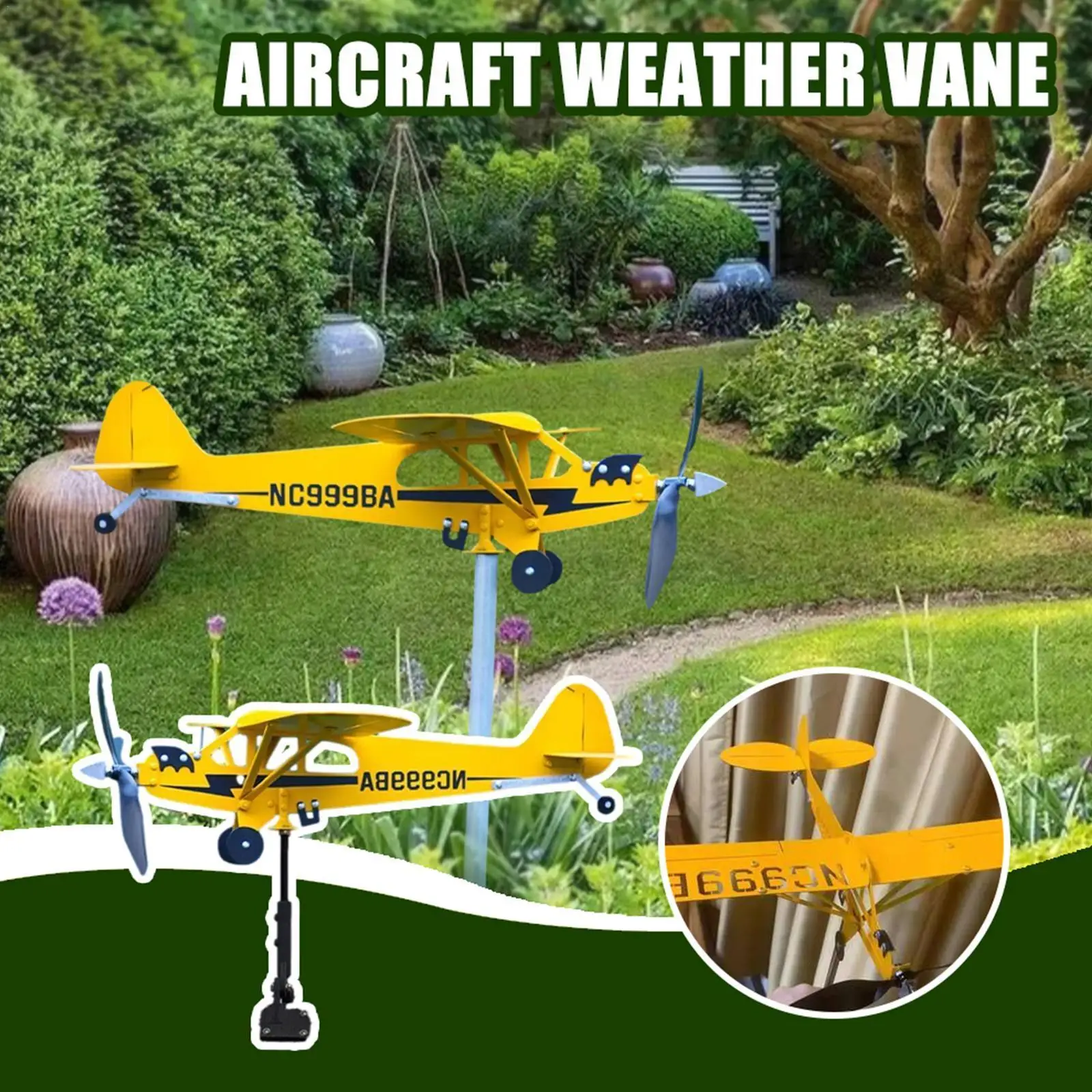 Airplane Weathervane Outdoor Garden Aircraft Garden Decoration Piper J3 Cub Weather Vane Plug Wind Spinners Roof Plug In Decor 
Airplane Weathervane Outdoor Garden Aircraft Garden Decoration Piper J3 Cub Weather Vane Plug Wind Spinners Roof Plug In Decor