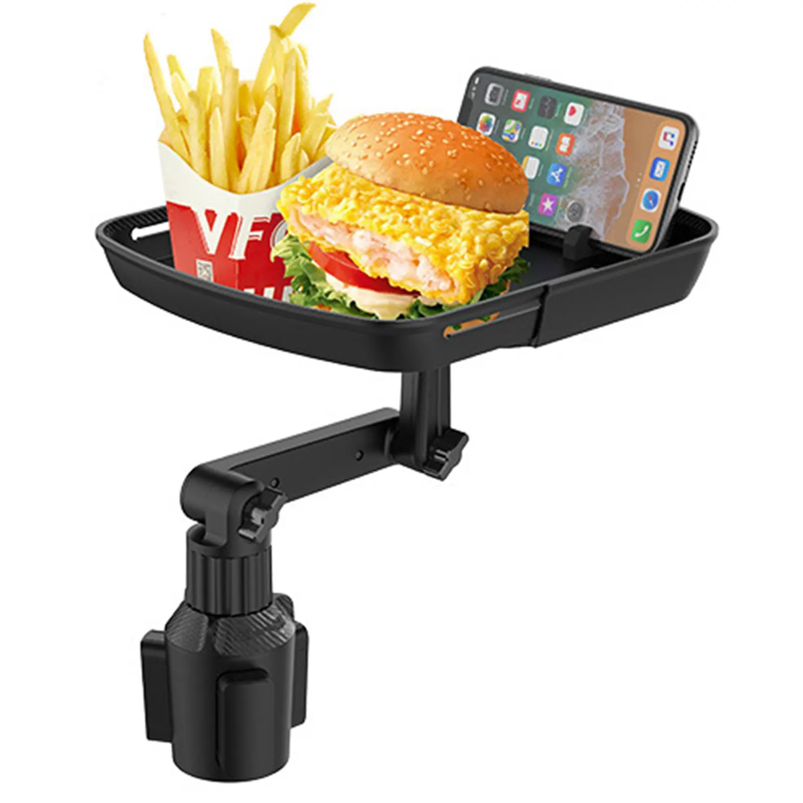 

Подстаканник для чашки, расширительный столик, регулируемый автомобильный поднос, поднос для еды, напитков, телефона, поднос для закусок с поворотом на 360 градусов, регулируемое основание для автомобиля