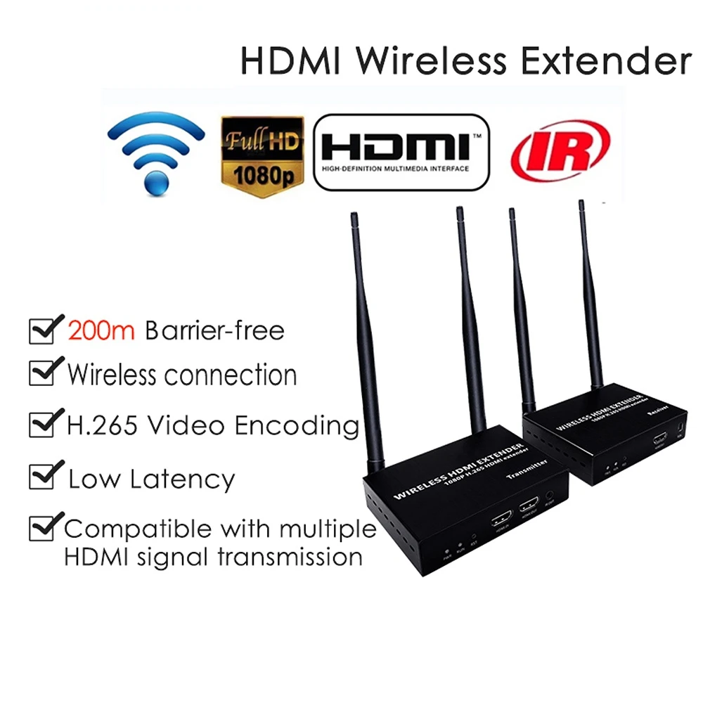 Wireless Transmission HDMI Extender 1XTransmitter 4XReceiver Max 1080P FHD H.265 Video Converter 200M Wifi Sender DVD PC to TV
Wireless Transmission HDMI Extender 1XTransmitter 4XReceiver Max 1080P FHD H.265 Video Converter 200M Wifi Sender DVD PC to TV