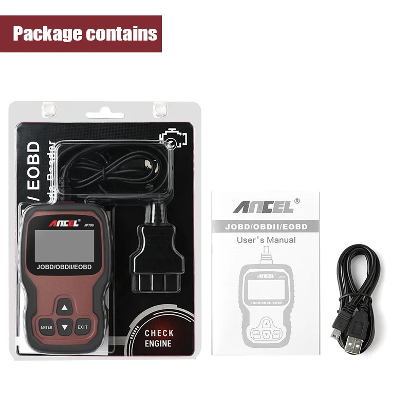 Диагностические инструменты ANCEL JP700, сканер для диагностики автомобиля, OBD2/JOBD, pk ELM327
Диагностические инструменты ANCEL JP700, сканер для диагностики автомобиля, OBD2/JOBD, pk ELM327