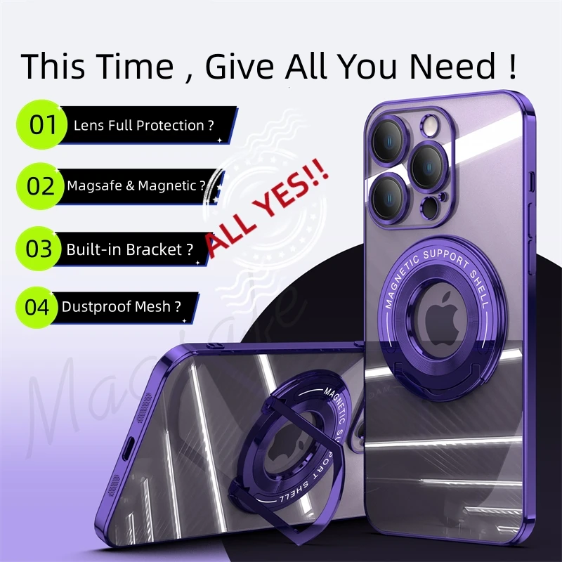 Luxury Plating Transparent Magsafe Phone Case For iPhone 14 13 12 11 Pro Max Plus Magnetic Holder Camera Protector Silicon Shell
Luxury Plating Transparent Magsafe Phone Case For iPhone 14 13 12 11 Pro Max Plus Magnetic Holder Camera Protector Silicon Shell