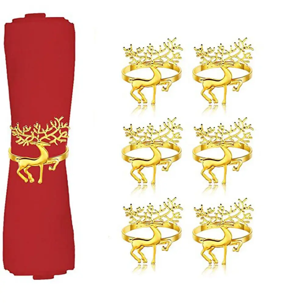6Pcs Christmas Napkin Rings Deer Design Napkin Holder Home Table Decor Christmas Party Gold Alloy Napkin Buckle Xmas Ornament
6Pcs Christmas Napkin Rings Deer Design Napkin Holder Home Table Decor Christmas Party Gold Alloy Napkin Buckle Xmas Ornament