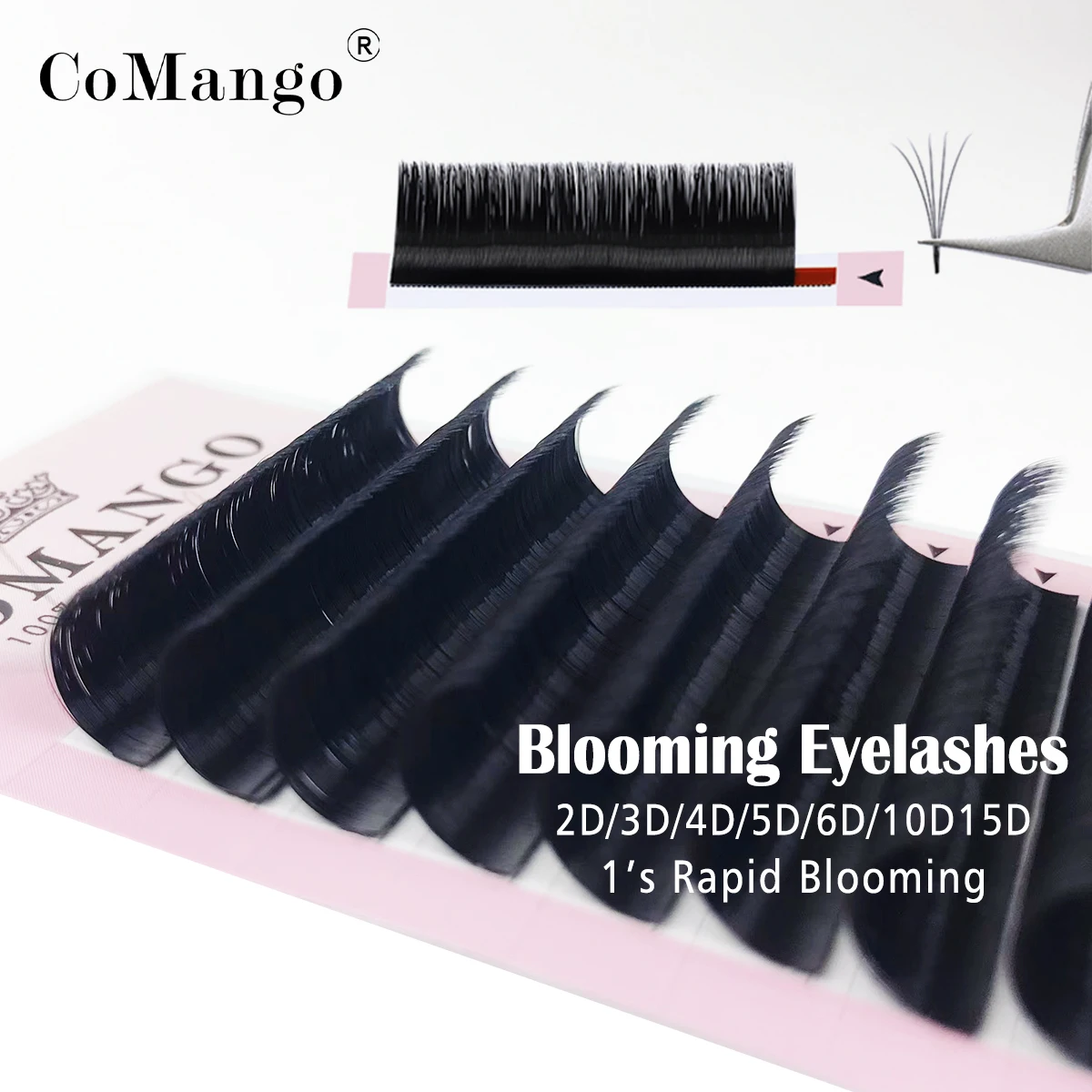 

CoMango Blooming Easy Fans Lashes Extensions Fast Automatic Eyelashes False Flowering Auto Fan Eyelashes Cilios
