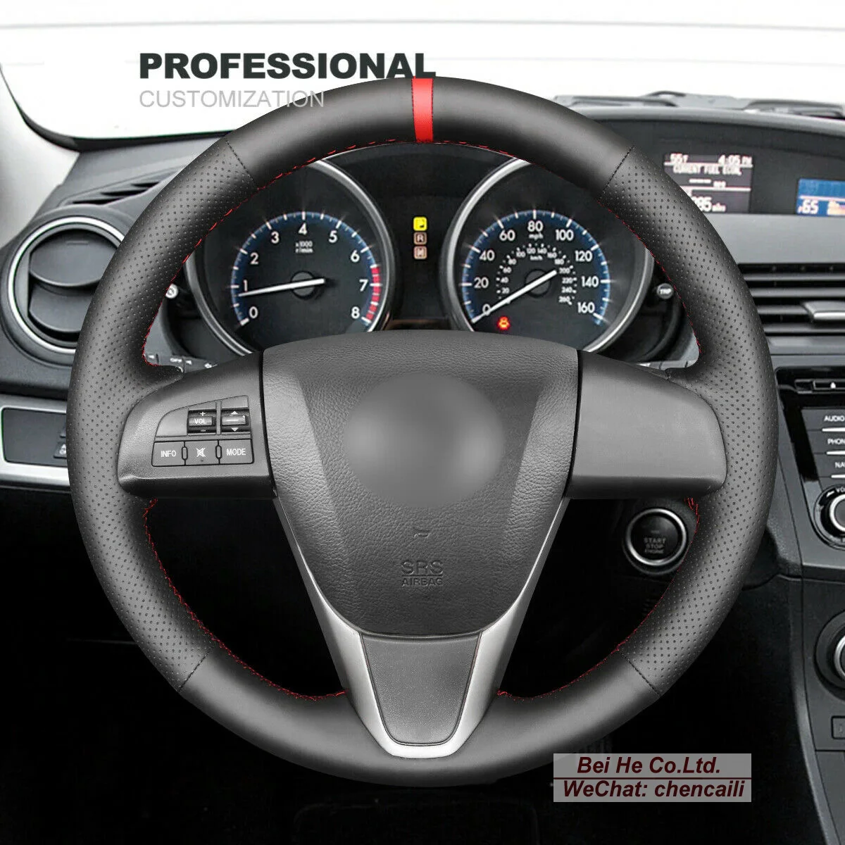 Hand-stitched Black Leather Suede Steering Wheel Cover Wrap For Mazda 3 2011-2013 6 CX-7 CX-9 Car Accessories
Hand-stitched Black Leather Suede Steering Wheel Cover Wrap For Mazda 3 2011-2013 6 CX-7 CX-9 Car Accessories