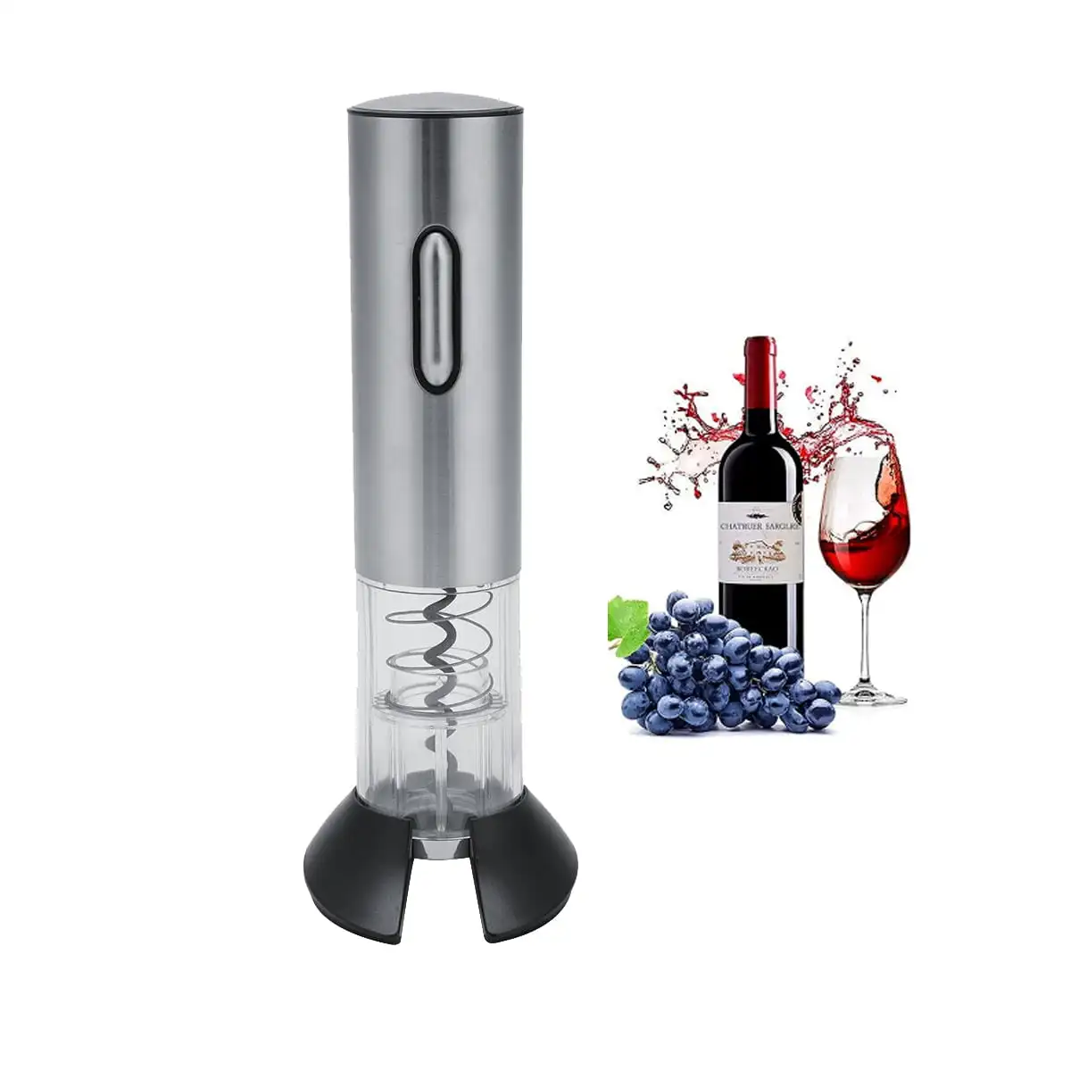 Wine Opener USB Rechargeable Automatic Wine Bottle Accessories Corkscrew + Foil Cutter Stainless Steel , Silver
Wine Opener USB Rechargeable Automatic Wine Bottle Accessories Corkscrew + Foil Cutter Stainless Steel , Silver