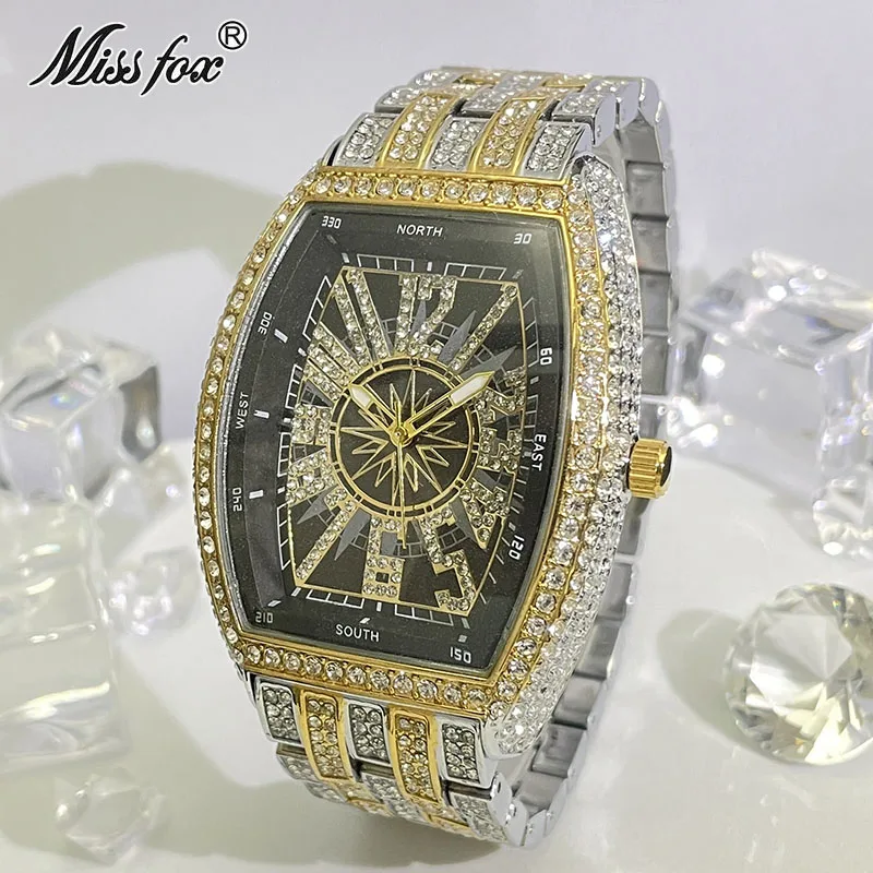MISSFOX Gold Watch For Mens Luxury Iced Out Top Brand Fashion Quartz Wristwatch Stianless Steel Waterproof AAA Clocks Gift Reloj
MISSFOX Gold Watch For Mens Luxury Iced Out Top Brand Fashion Quartz Wristwatch Stianless Steel Waterproof AAA Clocks Gift Reloj