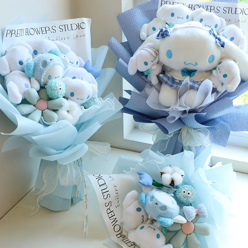 

Kawaii Cinnamoroll My Melody Kuromi Exquisite Plush Doll Bouquet Cute Cartoon Anime Doll Toy Graduation Gift Birthday Surprise