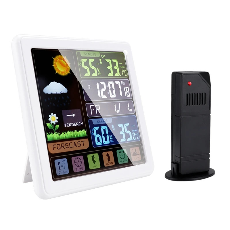 Digital Alarm Clock Weather Station With High Definition Touchscreen Display Indoor Thermometer Hygrometer
Digital Alarm Clock Weather Station With High Definition Touchscreen Display Indoor Thermometer Hygrometer