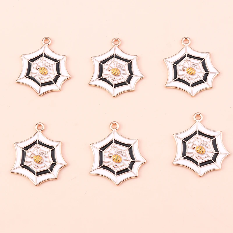 10pcs Cute Enamel Halloween Spider Web Charms Pendants for Making DIY Earrings Necklaces Handmade Keychains Jewelry Findings 
10pcs Cute Enamel Halloween Spider Web Charms Pendants for Making DIY Earrings Necklaces Handmade Keychains Jewelry Findings