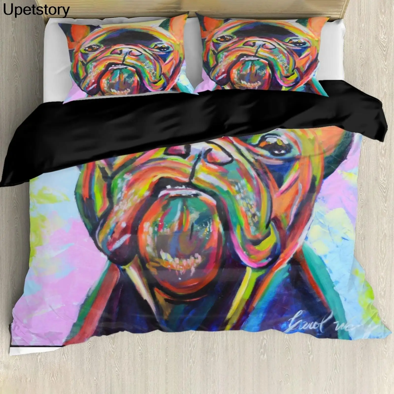 Upetstory Fashion Rainbow Color Oil Painting Bullfighting Dog Design Quilt Duvet Cover Bedding Se Quilt Cover Comforter Bedding
Upetstory Fashion Rainbow Color Oil Painting Bullfighting Dog Design Quilt Duvet Cover Bedding Se Quilt Cover Comforter Bedding