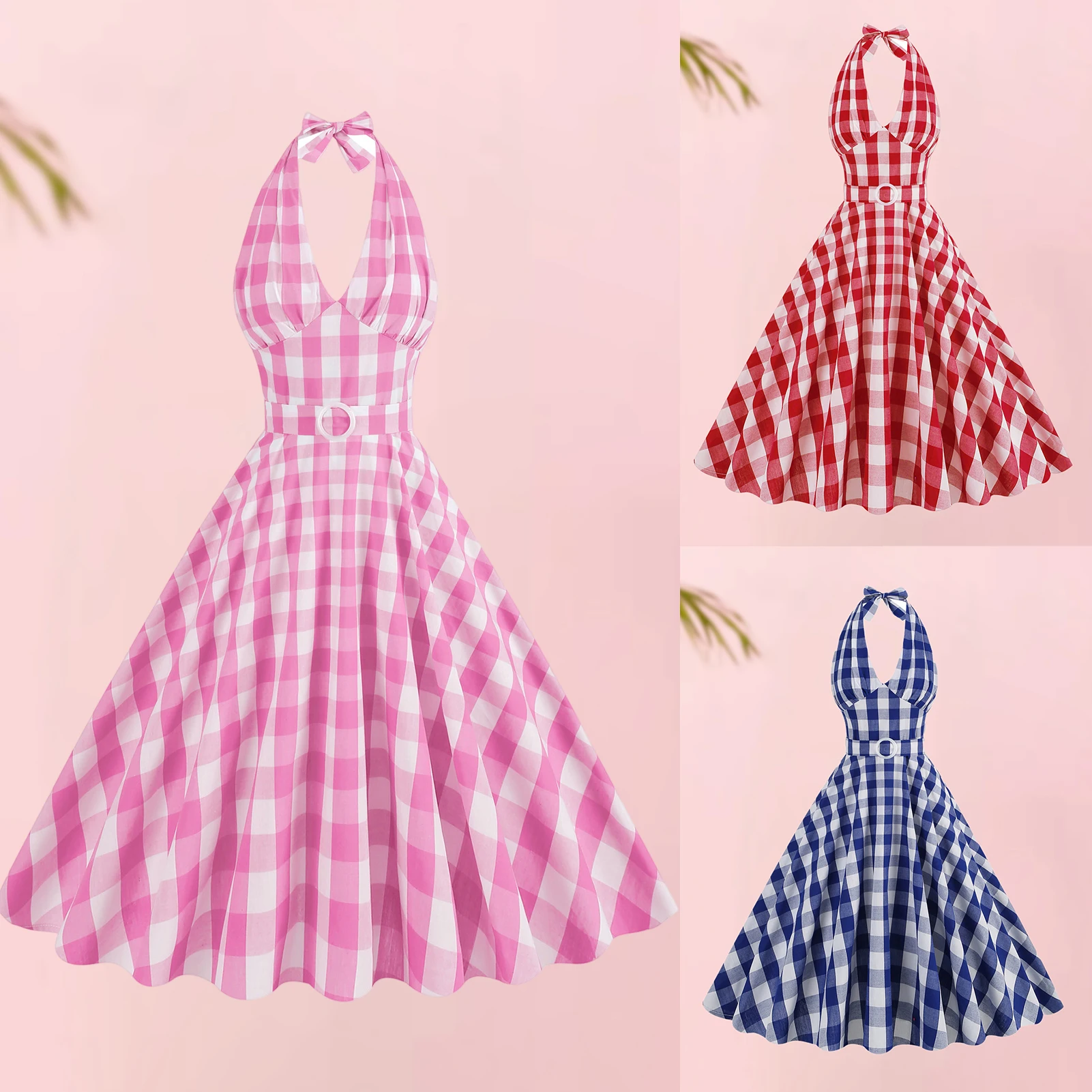 Женское плиссированное короткое розовое платье, хлопковое клетчатое платье с лямкой на шее и открытой спиной, платье-корсет на шнуровке, пикантный стиль, наряд для отпуска с V-образным вырезом
Женское плиссированное короткое розовое платье, хлопковое клетчатое платье с лямкой на шее и открытой спиной, платье-корсет на шнуровке, пикантный стиль, наряд для отпуска с V-образным вырезом