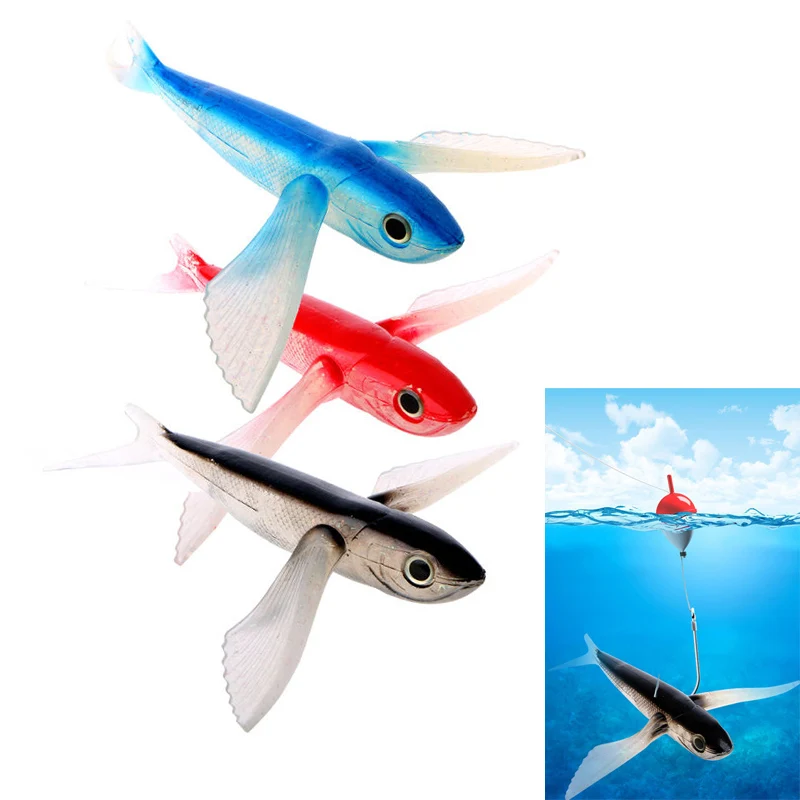 Flying Fish Bait Seawater PVC Bait Boat Trolling Two Color Tuna Mackerel Soft Bait Bionic Fish Fishing Supplies 21cm/130g
Flying Fish Bait Seawater PVC Bait Boat Trolling Two Color Tuna Mackerel Soft Bait Bionic Fish Fishing Supplies 21cm/130g