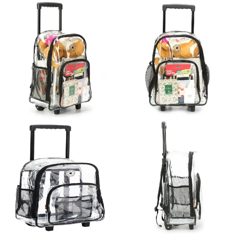 . Neatly-Designed, Heavy-Duty Black Rolling Backpack with Clear See-Thru Window, Perfect for School & Daypacks.
. Neatly-Designed, Heavy-Duty Black Rolling Backpack with Clear See-Thru Window, Perfect for School & Daypacks.