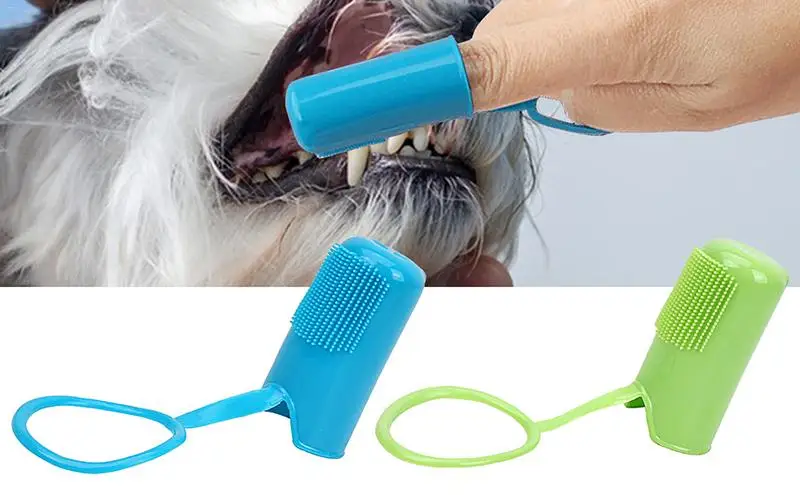 

Pet Teeth Cleaning Brush Soft Pet Dog Toothbrush with Ring Dog Teeth Odor Remover for Fresh Breath for Camping Home Pet Store