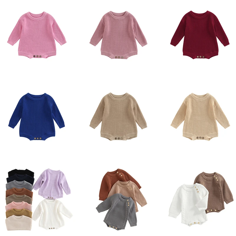 Newborn Baby Knitted Jumpsuit Solid Color Fall Winter Casual Fashion Long Sleeve Crew Neck Buttons Closure Romper for Boys Girls
Newborn Baby Knitted Jumpsuit Solid Color Fall Winter Casual Fashion Long Sleeve Crew Neck Buttons Closure Romper for Boys Girls