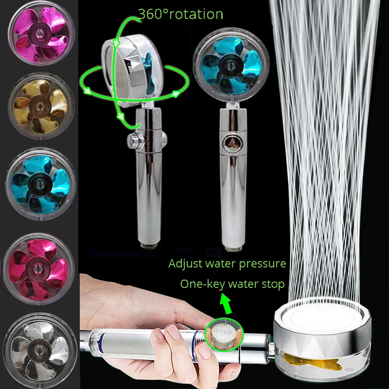 Pressurized Rainfall Shower Head Adjustable 360Spin Water Saving With Small Fan Hand-held Spray Nozzle Bathroom Accessories
Pressurized Rainfall Shower Head Adjustable 360Spin Water Saving With Small Fan Hand-held Spray Nozzle Bathroom Accessories