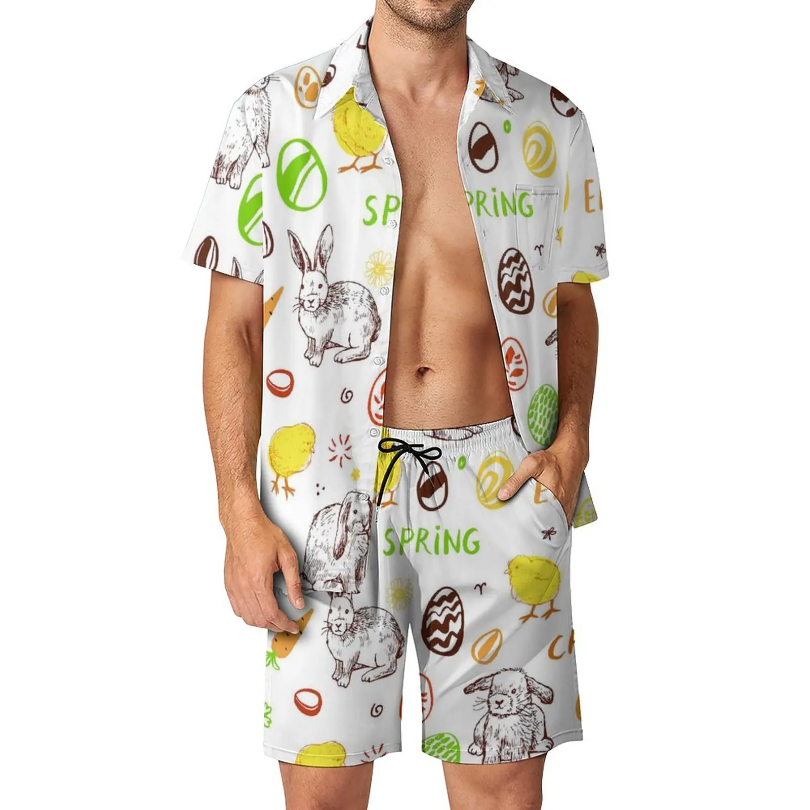 Spring Easter Men Sets Eggs Bunnies Art Print Casual Shirt Set Vintage Beachwear Shorts Summer Suit 2 Piece Plus Size 2XL 3XL
Spring Easter Men Sets Eggs Bunnies Art Print Casual Shirt Set Vintage Beachwear Shorts Summer Suit 2 Piece Plus Size 2XL 3XL