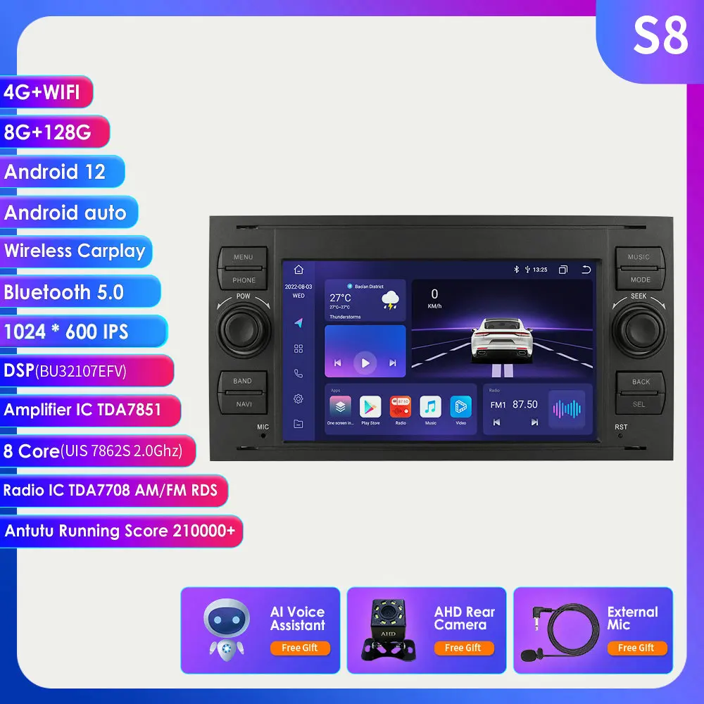 Android Car Radio Stereo Multimedia Player For Ford Focus Kuga C/S Max Mondeo Transit Connect Auto Audio GPS Navi 2din Carplay
Android Car Radio Stereo Multimedia Player For Ford Focus Kuga C/S Max Mondeo Transit Connect Auto Audio GPS Navi 2din Carplay