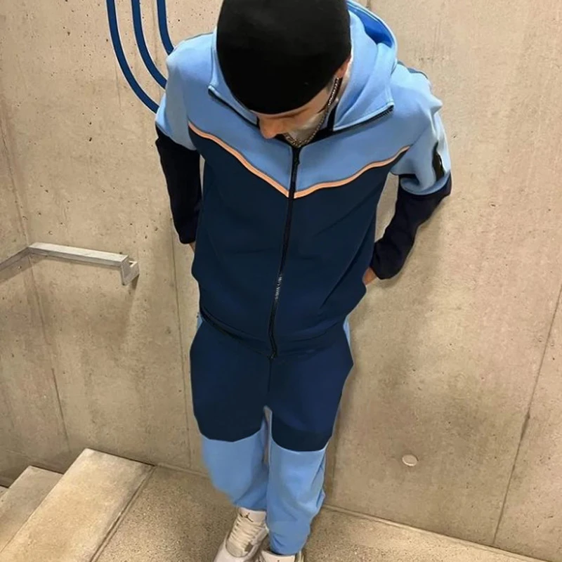 Fall Tracksuits Mens Fashion Patchwork Slim Zipper Hoodies Jackets And Pants Suits Men Winter Casual Long Sleeve Two Piece Sets
Fall Tracksuits Mens Fashion Patchwork Slim Zipper Hoodies Jackets And Pants Suits Men Winter Casual Long Sleeve Two Piece Sets
