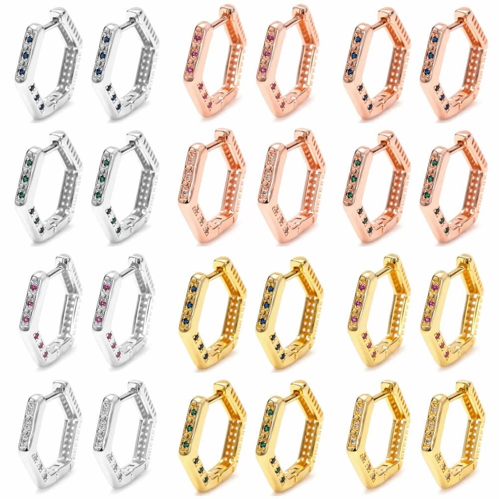 ESSFF Rose Gold/Silver/Gold Color Polygonal Geometry AAA CZ High Quality Hoop Earring for Women Fashion Piercing Copper Jewelry
ESSFF Rose Gold/Silver/Gold Color Polygonal Geometry AAA CZ High Quality Hoop Earring for Women Fashion Piercing Copper Jewelry