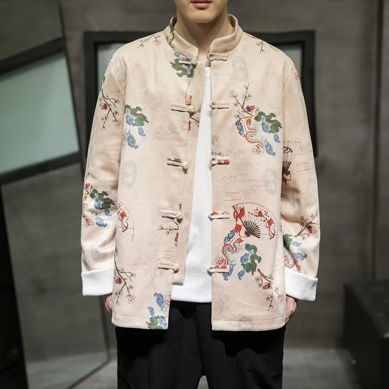 Harajuku Button Retro Jackets Windbreaker Chinese Style Casual Crane Print Bomber Jackets Stand Collar Men CoatsTang Suit CS832
Harajuku Button Retro Jackets Windbreaker Chinese Style Casual Crane Print Bomber Jackets Stand Collar Men CoatsTang Suit CS832
