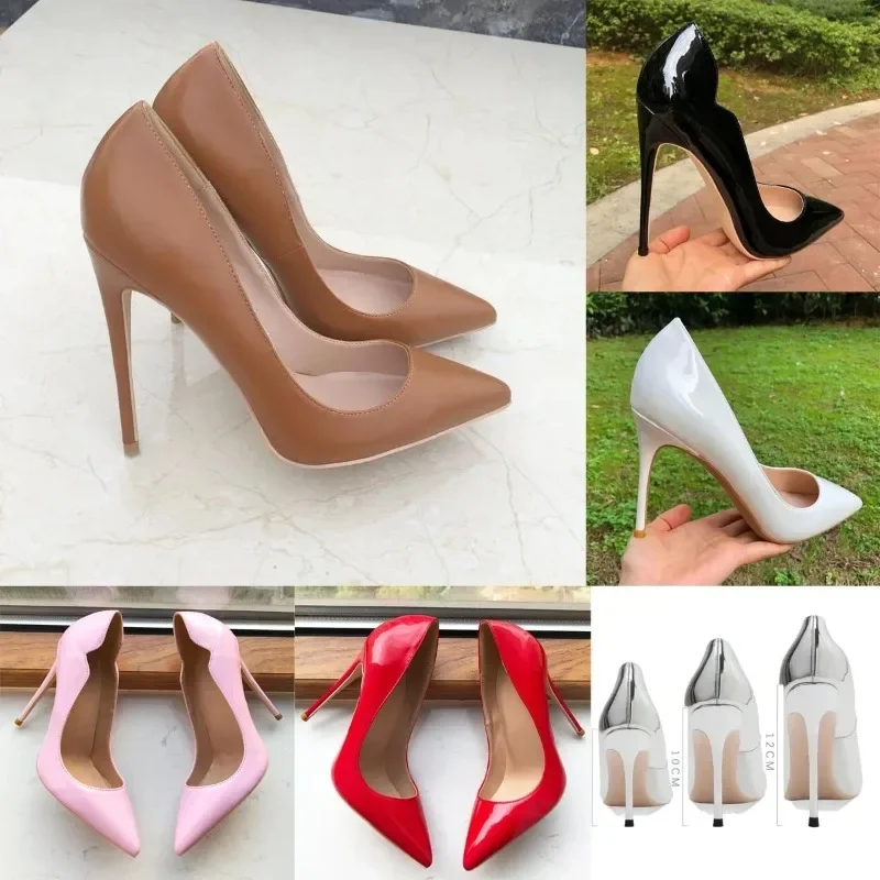 

2023 Luxury so kate pumps Brand Red Bottom shoes for Women High Heel shoe 8cm 10cm 12CM Pointed Toe shoe Womens black /nude