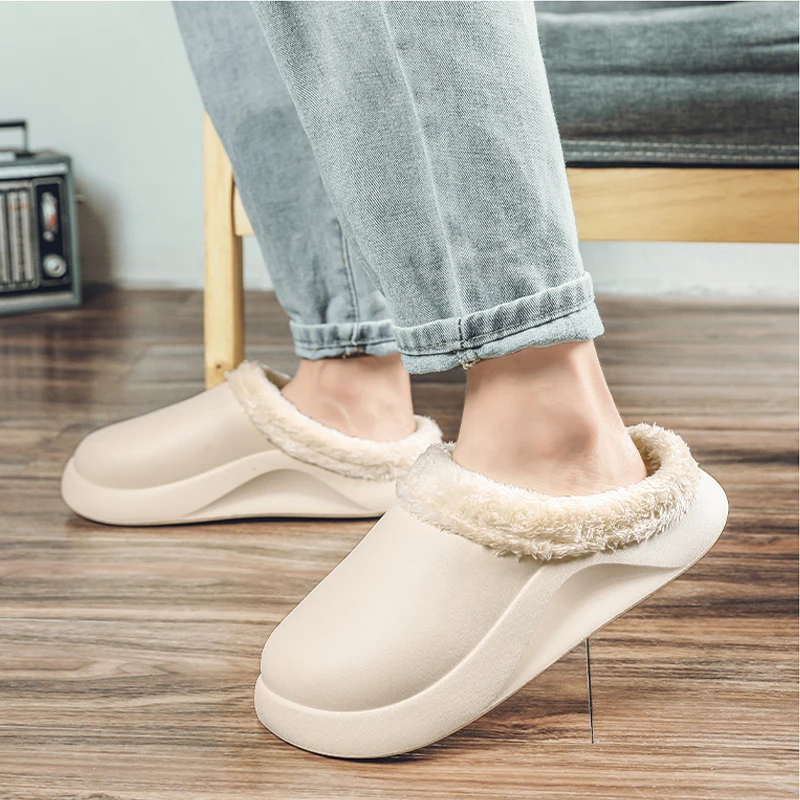 Мужские Водонепроницаемые домашние тапочки, хлопковая обувь, пушистая толстая подошва, теплые дышащие, зимняя домашняя обувь для женщин 
Мужские Водонепроницаемые домашние тапочки, хлопковая обувь, пушистая толстая подошва, теплые дышащие, зимняя домашняя обувь для женщин