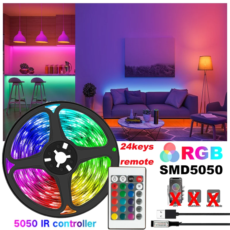 LED Strip Lights Infrared RGB Neon Light DC5V USB Room Decor SMD5050 Tape for Screen TV Backlight Lamp Phone Control Luces LED
LED Strip Lights Infrared RGB Neon Light DC5V USB Room Decor SMD5050 Tape for Screen TV Backlight Lamp Phone Control Luces LED