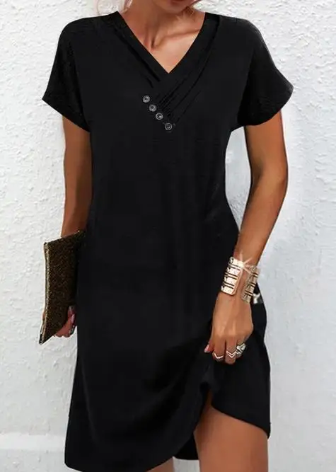 V-Neck Short Sleeved Mid Length Dress, Pajama Dress, 2023 New Hot Selling Fashion Women's Clothing
V-Neck Short Sleeved Mid Length Dress, Pajama Dress, 2023 New Hot Selling Fashion Women's Clothing