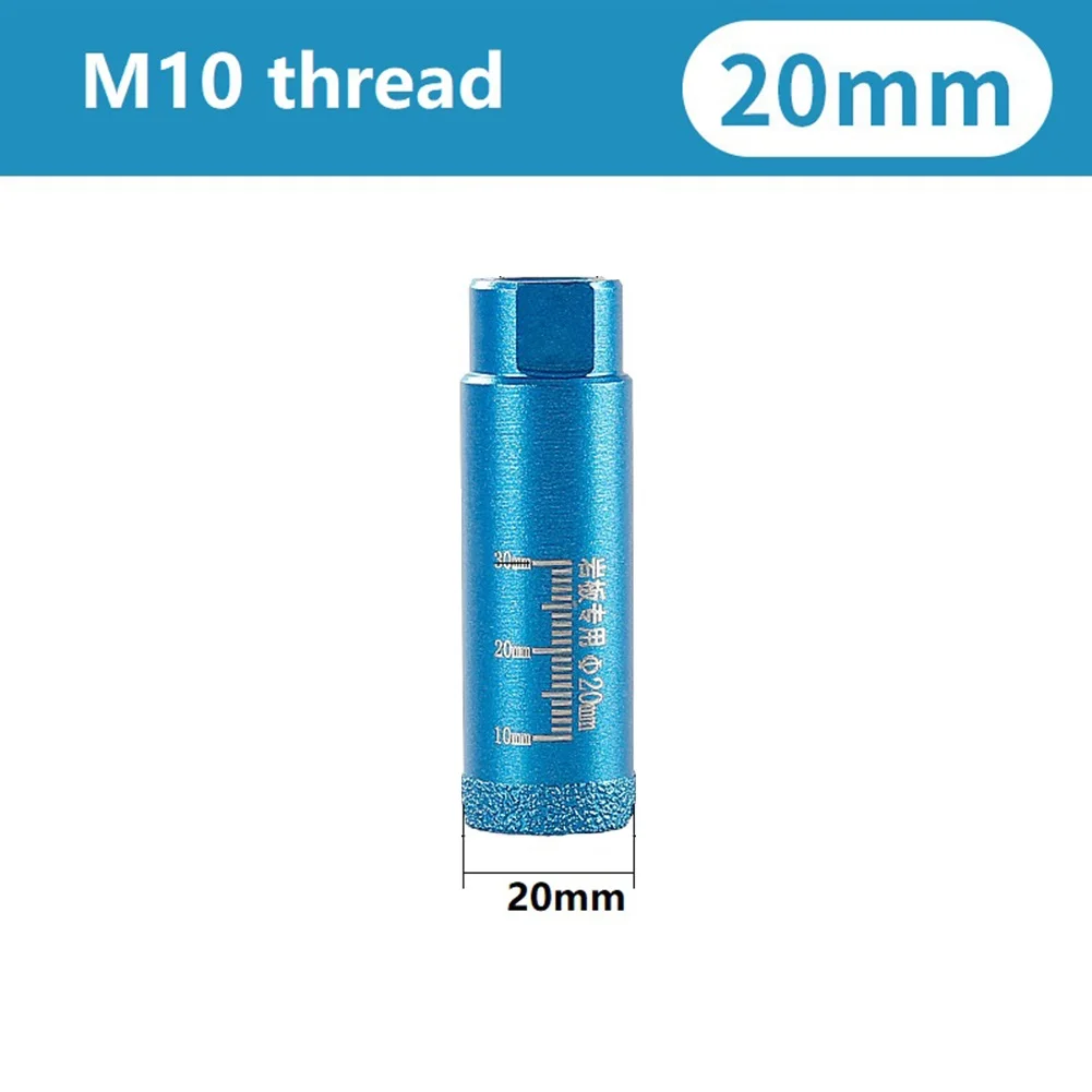 

Power Tool Hole Drill Blue Ceramic Tile 20mm--60mm Diamond Drilling Core Bit Dry Vacuum Brazed Hole Saw M10 Thread