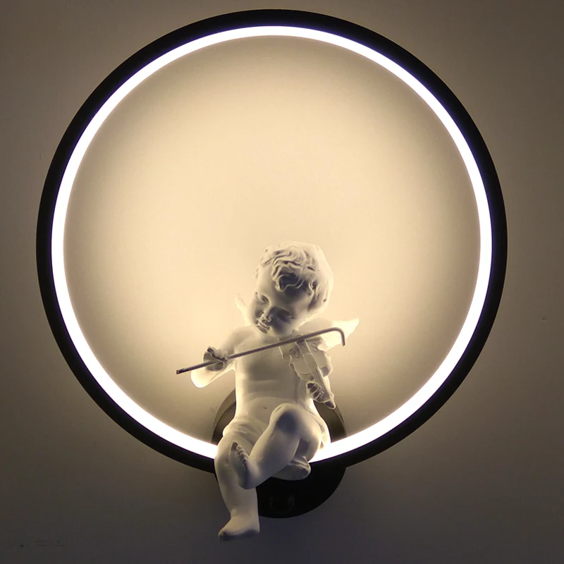 Nordic creative living room bedside bedroom cartoon study room angel LED wall lamp
Nordic creative living room bedside bedroom cartoon study room angel LED wall lamp
