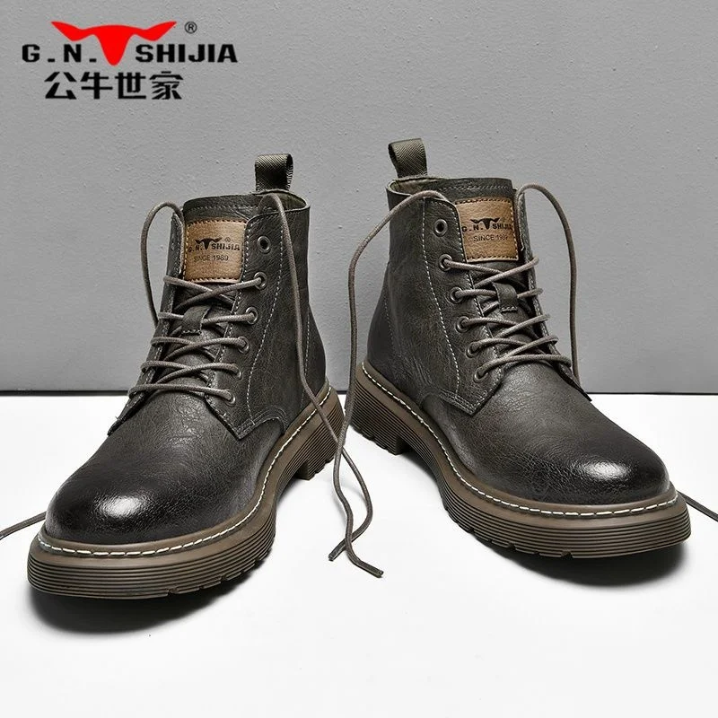 High quality Martin Boots Men's Autumn Leather High Top Black Workwear Shoes Middle Retro Short
High quality Martin Boots Men's Autumn Leather High Top Black Workwear Shoes Middle Retro Short