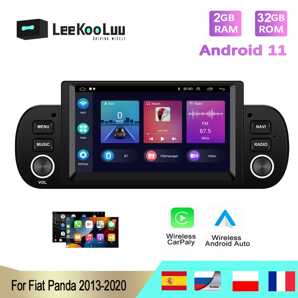 LeeKooLuu 6.2" Android 11 Car Radio Stereo Multimedia player GPS Navigation Wireless Carplay DSP HIFI For Fiat Panda 2013-2020
LeeKooLuu 6.2" Android 11 Car Radio Stereo Multimedia player GPS Navigation Wireless Carplay DSP HIFI For Fiat Panda 2013-2020