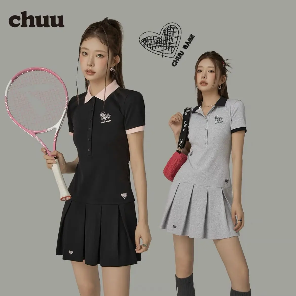Chuu Dress Korea Pleated Short Sleeve Dress Women's 2023 Summer New Letter Love POLO Contrast Panel T-shirt Skirt Thin
Chuu Dress Korea Pleated Short Sleeve Dress Women's 2023 Summer New Letter Love POLO Contrast Panel T-shirt Skirt Thin