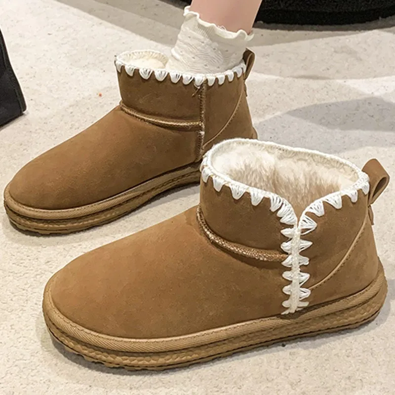 Fur Women Flats Ankle Snow Boots New Short Plush Chelsea Boots 2024 Winter Designer Warm Shoes Suede Casual Goth Femme Botas
Fur Women Flats Ankle Snow Boots New Short Plush Chelsea Boots 2024 Winter Designer Warm Shoes Suede Casual Goth Femme Botas